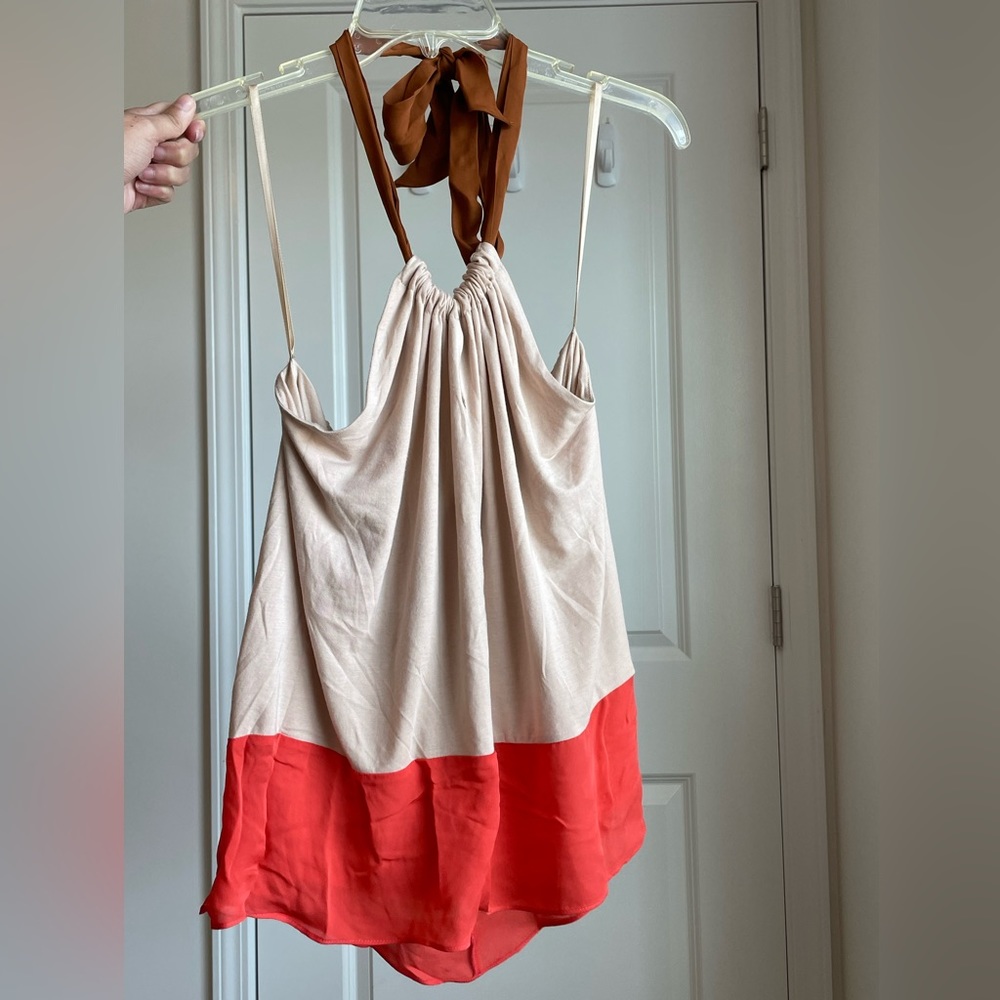 Anthropologie Flowy Halter Top Large NWT